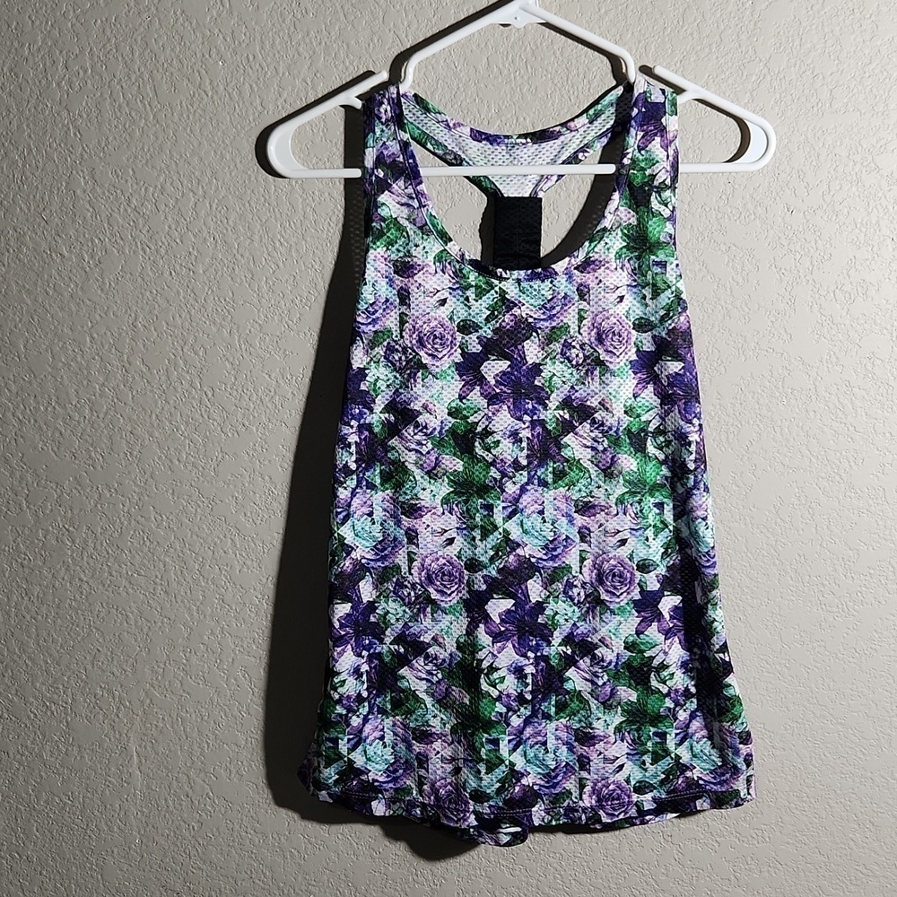 BCG Tank Top Womens Size S Tru Wick Floral Athletic Racerback Running